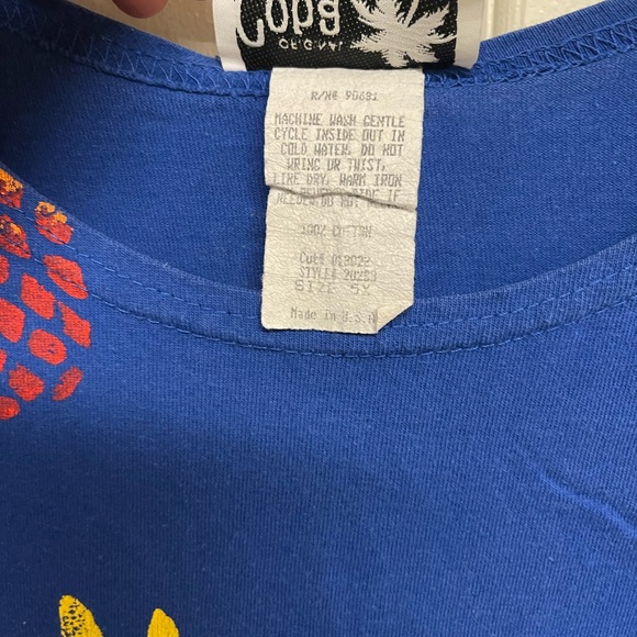 COPA CABANA Vintage Dress T-Shirt Midi Tropical Painted Carribean Blue Size 5X - Picture 9 of 12